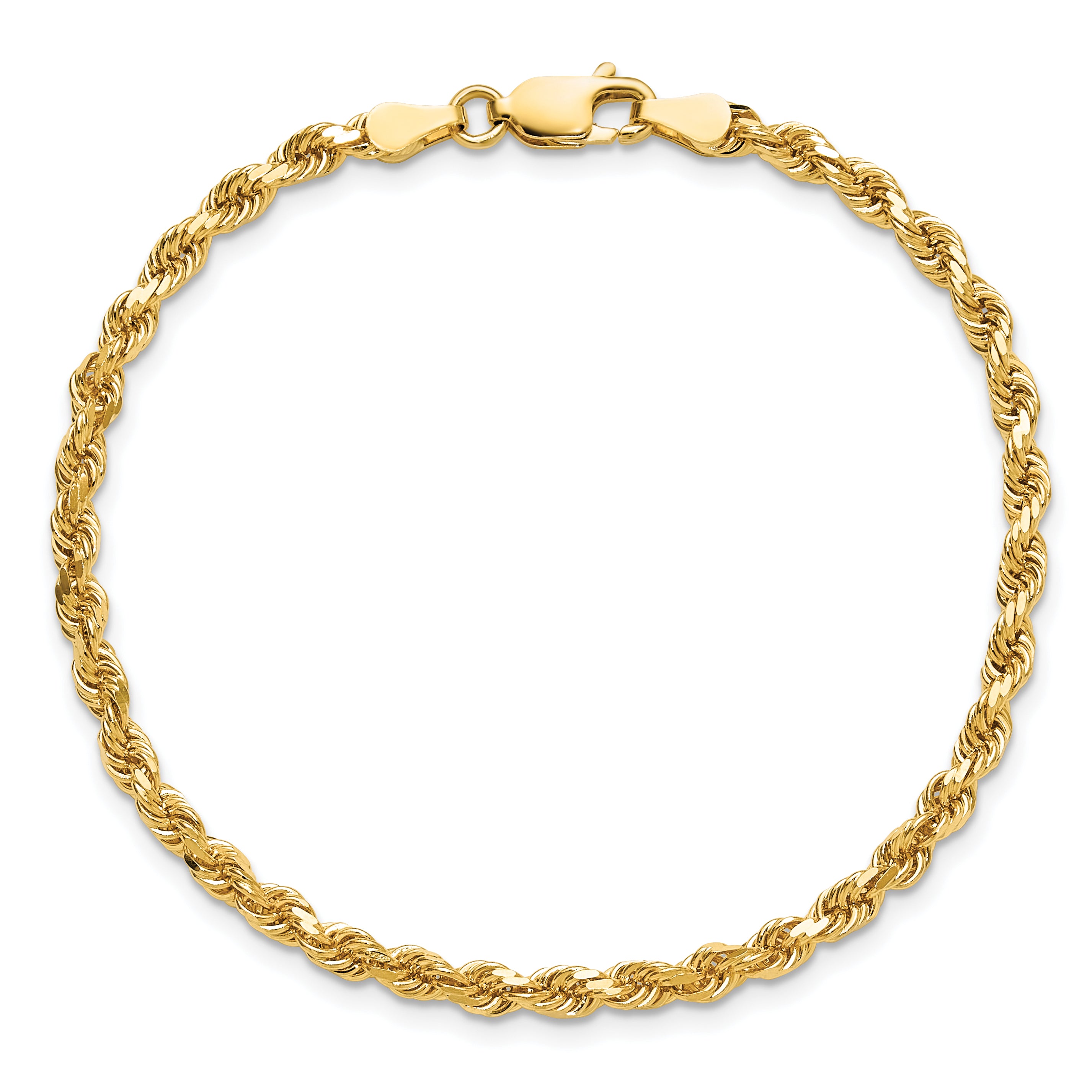 10k 3.25mm Diamond-cut Rope Chain