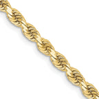 10K None 3.25mm Rope Chain - 30 in