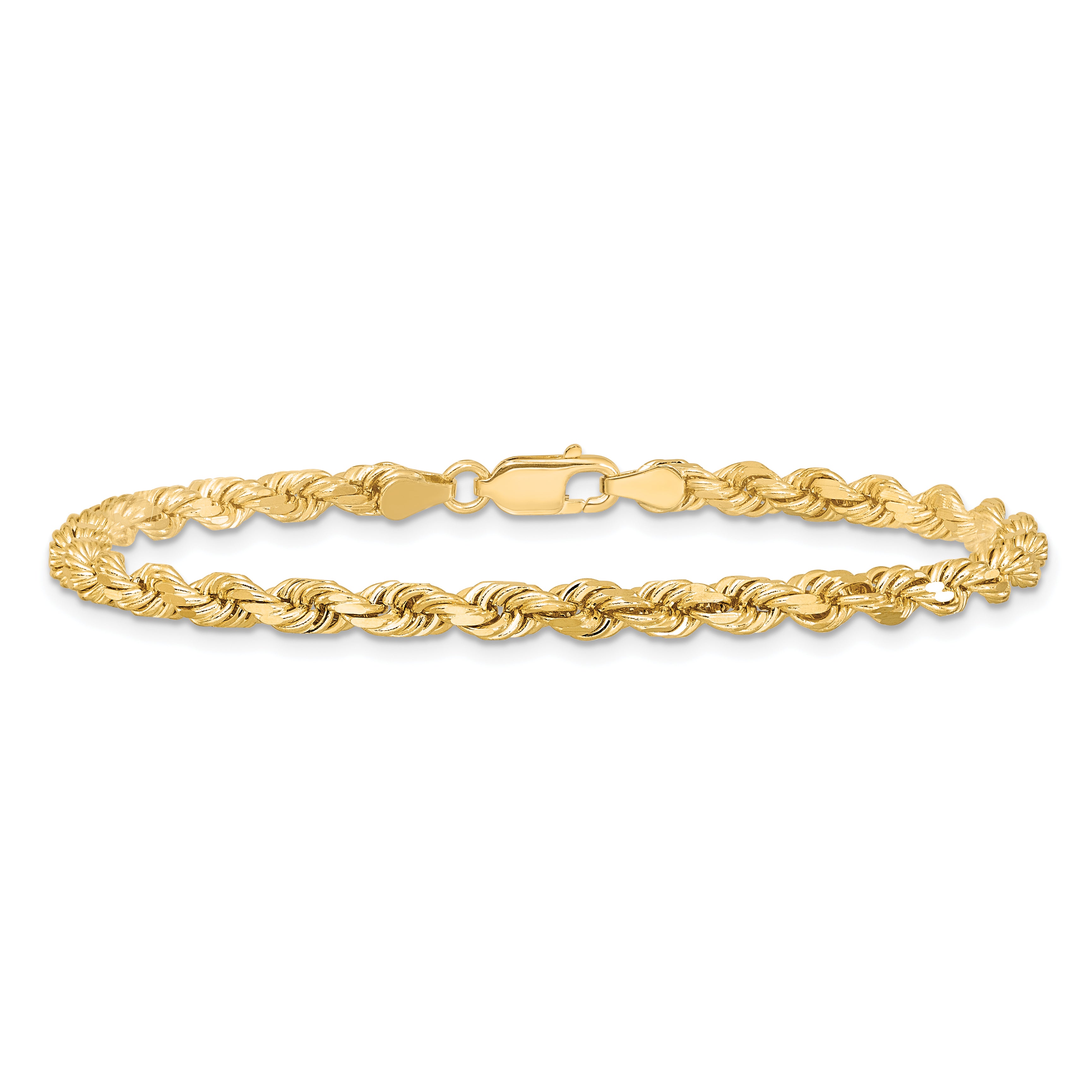 10k 4mm Diamond-cut Rope Chain