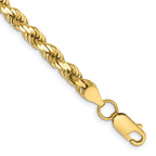 10K None 4.5mm Rope Chain - 9 in