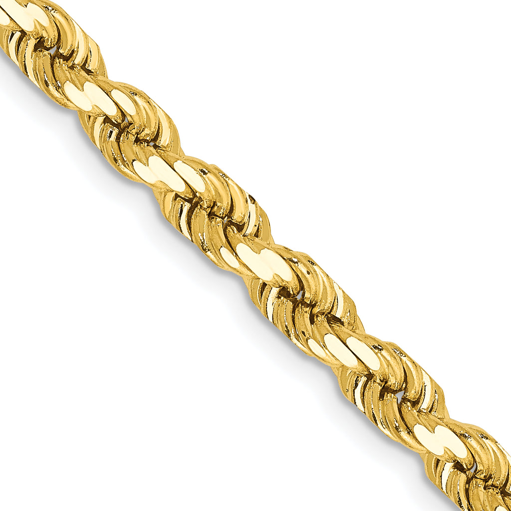 10K None 4.5mm Rope Chain - 30 in