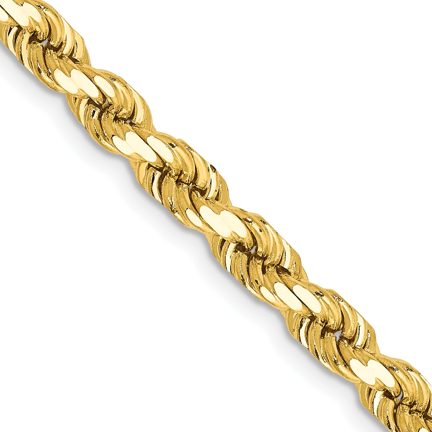 10K None 4.5mm Rope Chain - 30 in