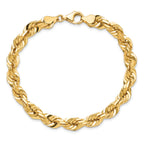 10K None 7.0mm Rope Chain Bracelet - view 5