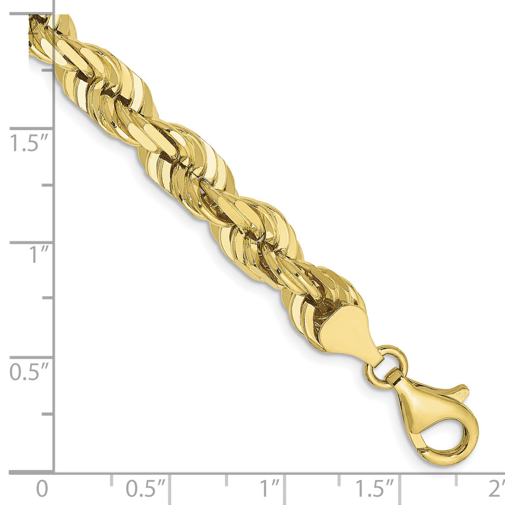 10K None 7.0mm Rope Chain Bracelet - view 3
