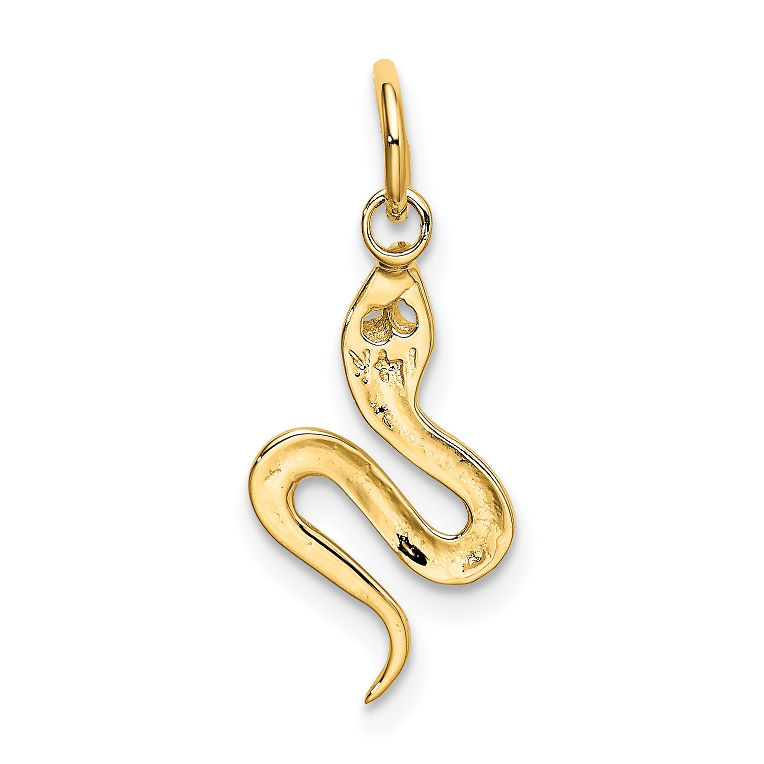 10k Solid Polished Snake Charm