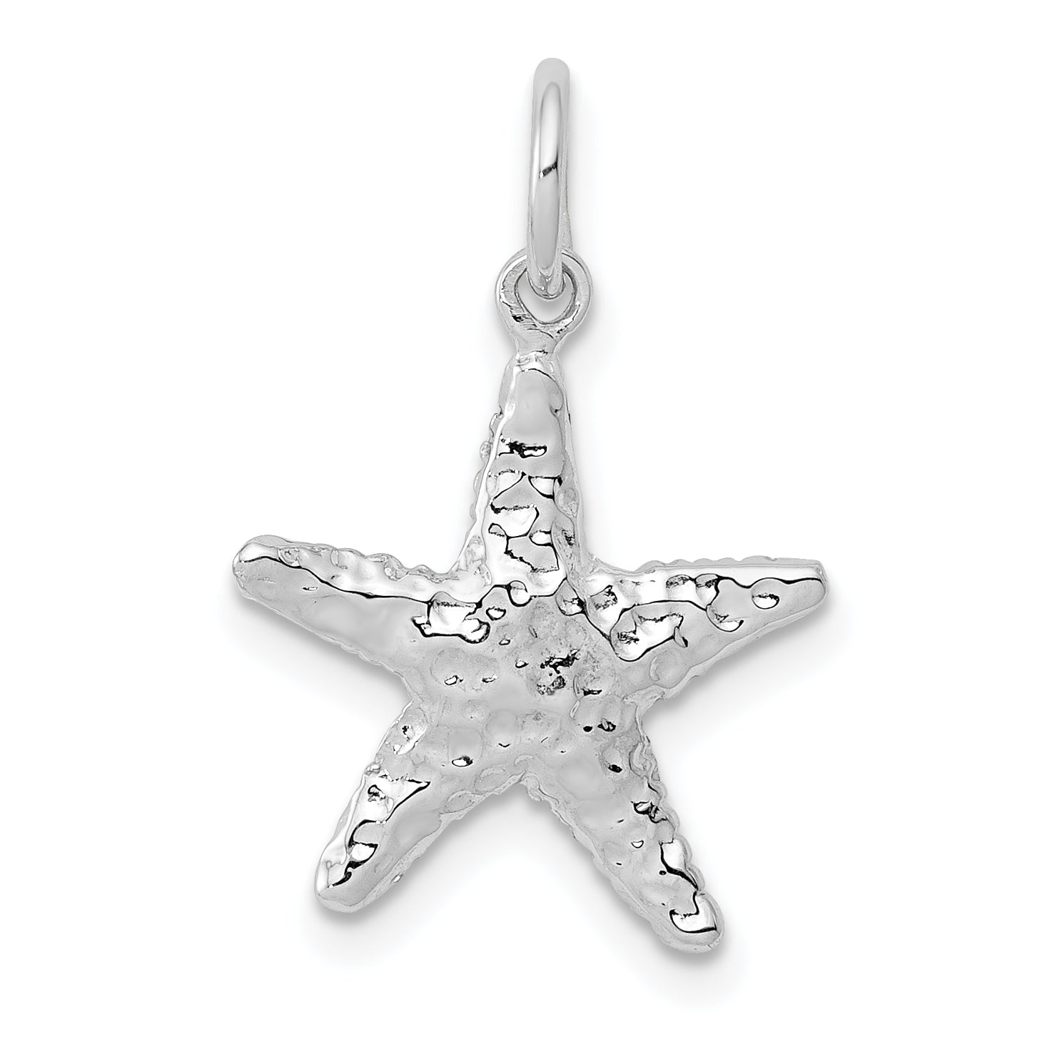 10k White Gold Polished 3-Dimensional Starfish Pendant Main image
