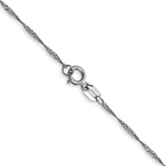 10K White Gold 1.0mm Singapore Chain Necklace - view 3
