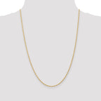 10k 1.55mm Carded Cable Rope Chain