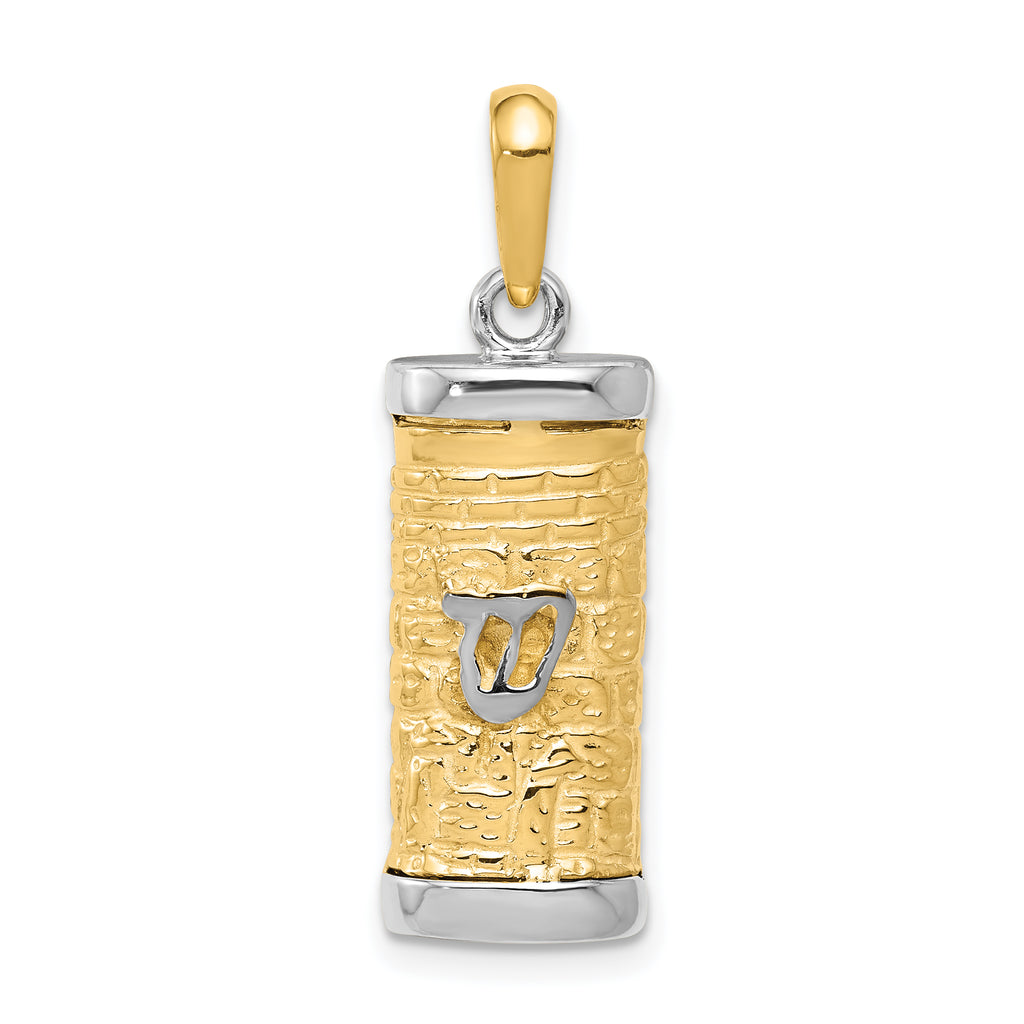 10k Two-tone Mezuzah Pendant