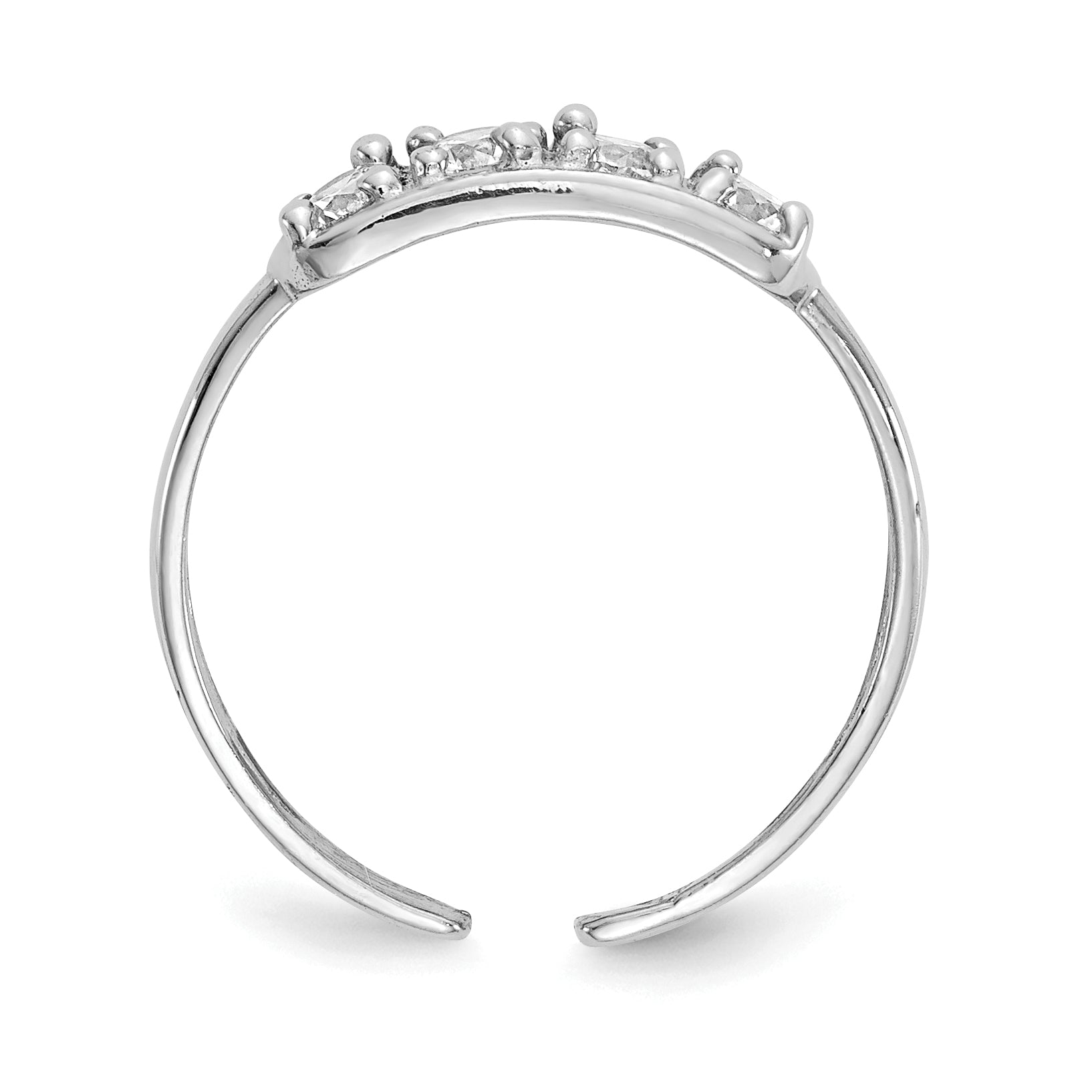 10K White Gold CZ Toe Ring Secondary image