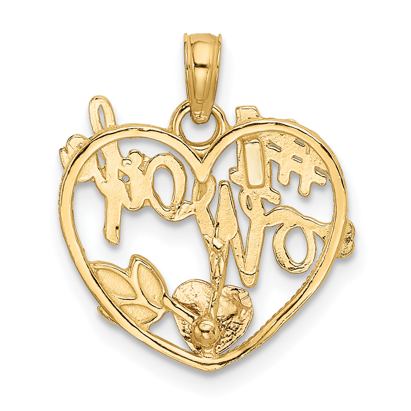 10k Two-tone #1 WIFE  Heart Pendant