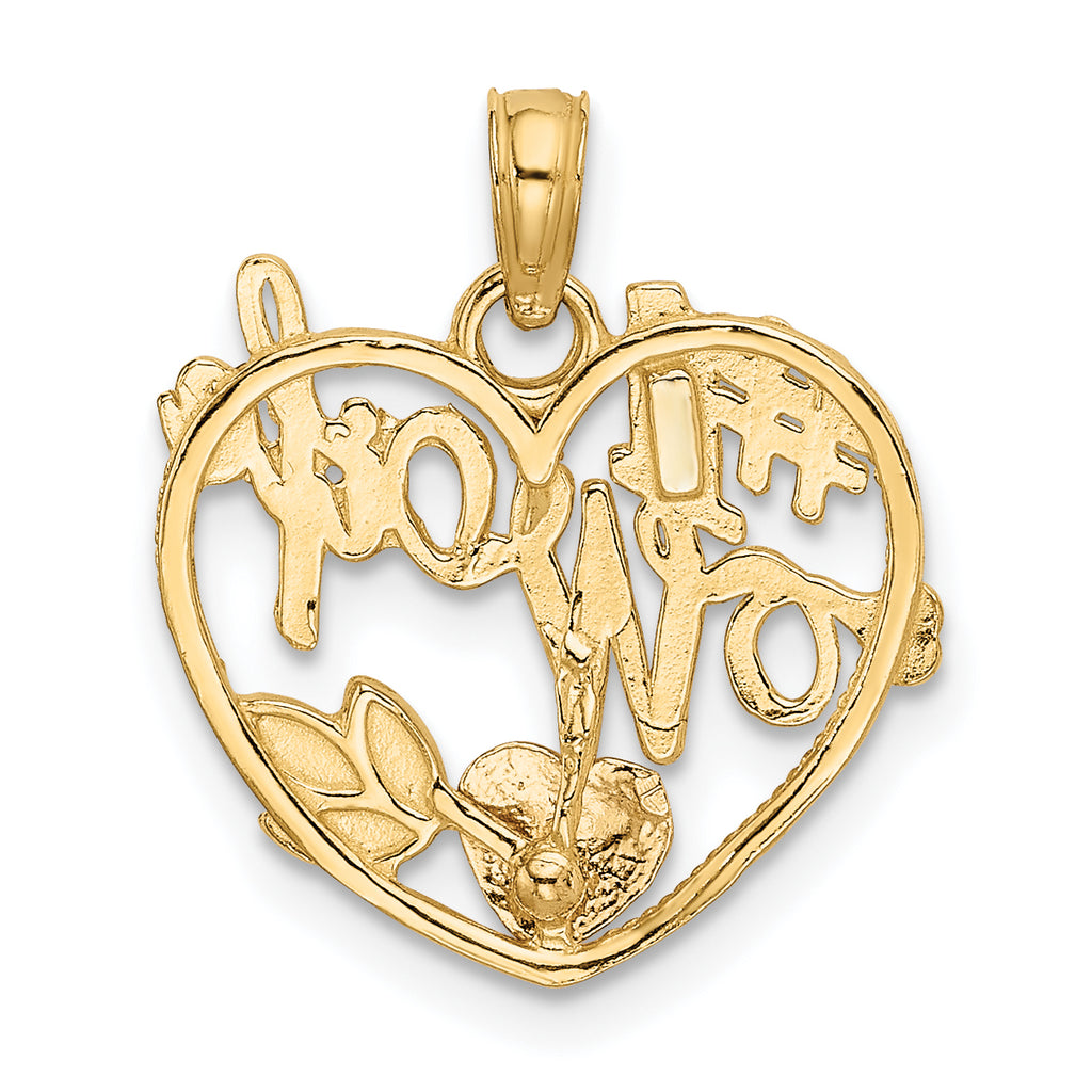 10k Two-tone #1 WIFE  Heart Pendant