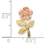 10K Two-Tone Gold Two-tone Rose Flower Chain Slide - view 4