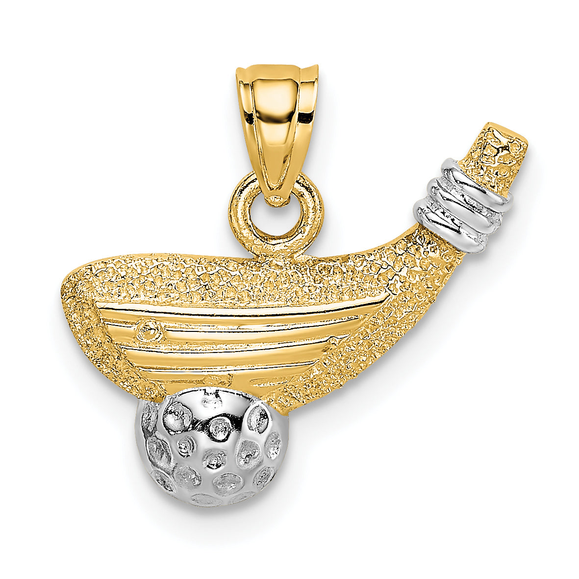 10k Rhodium Golf Club and Ball Charm Main image
