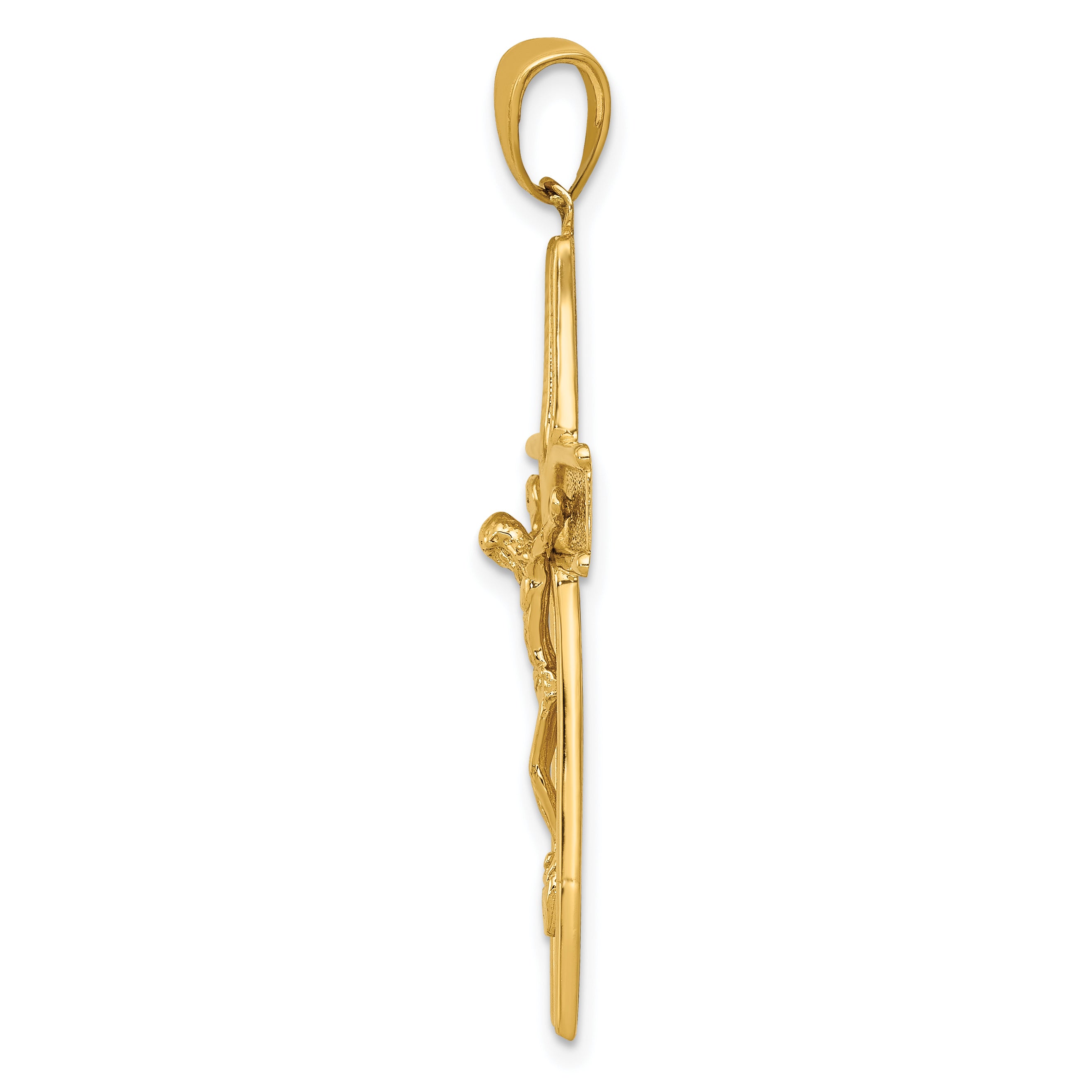 10k Satin Finish Crucifix Pendant