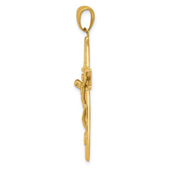 10k Satin Finish Crucifix Pendant