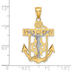 10k Two-tone Mariner's Crucifix Pendant