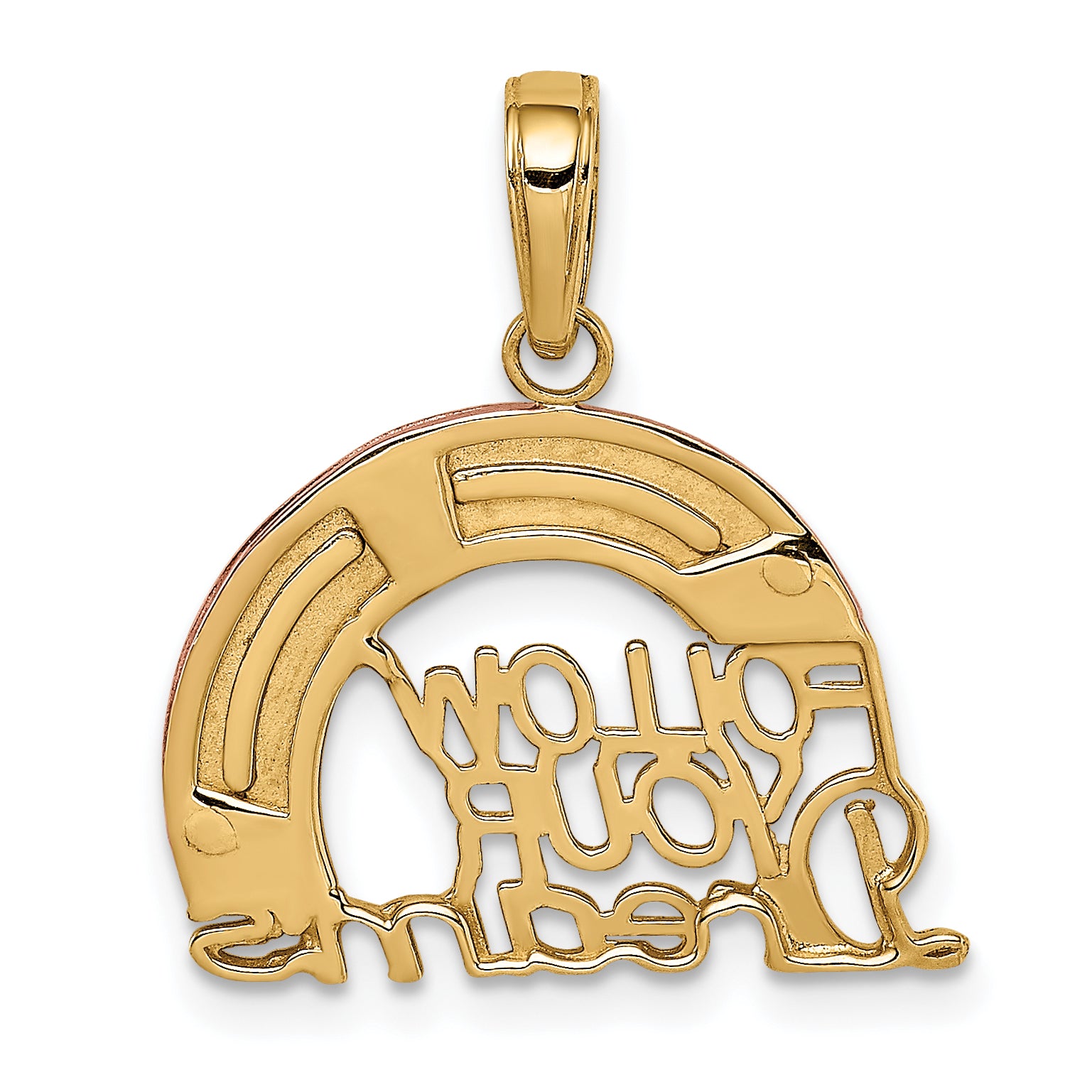 10k Y&Rose Gold W/Rhodium Follow Your Dreams Rainbow Pendant