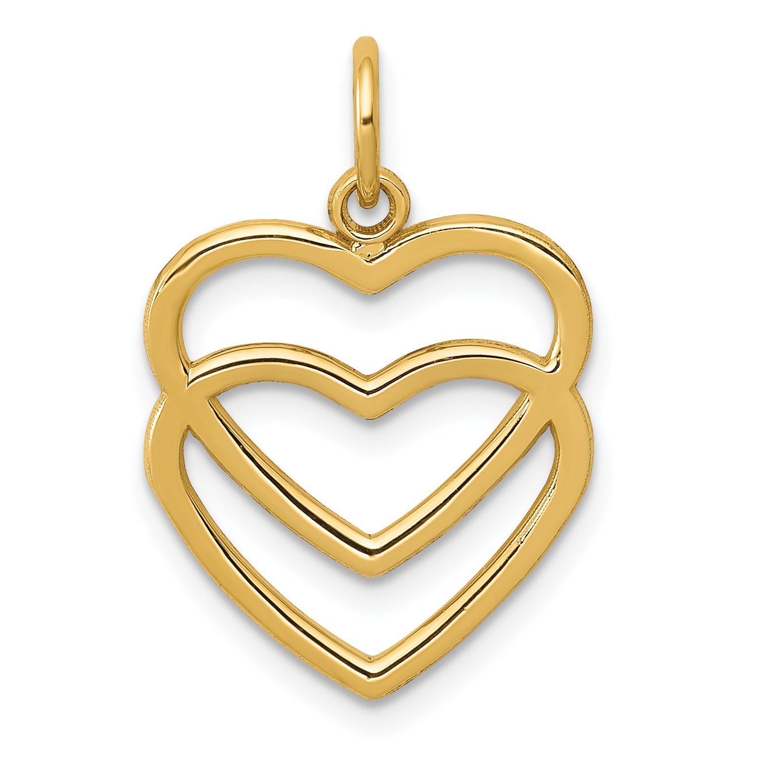 10K Polished Double Heart Pendant Main image