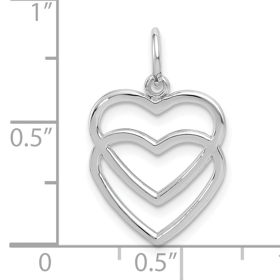 10k WG Double Heart Charm Secondary image