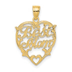 10k BEST MOM Heart Charm