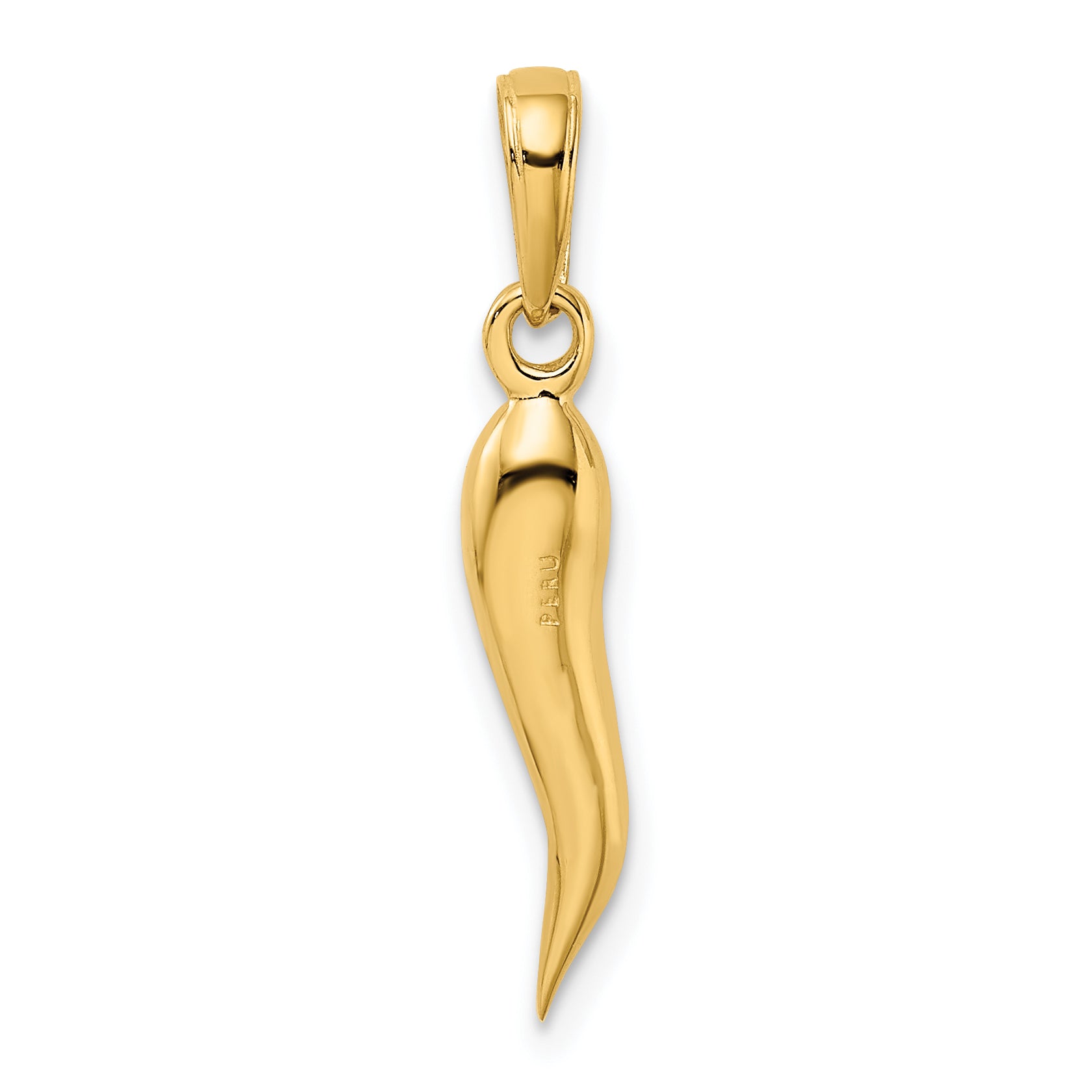 10K Medium Italian Horn Pendant