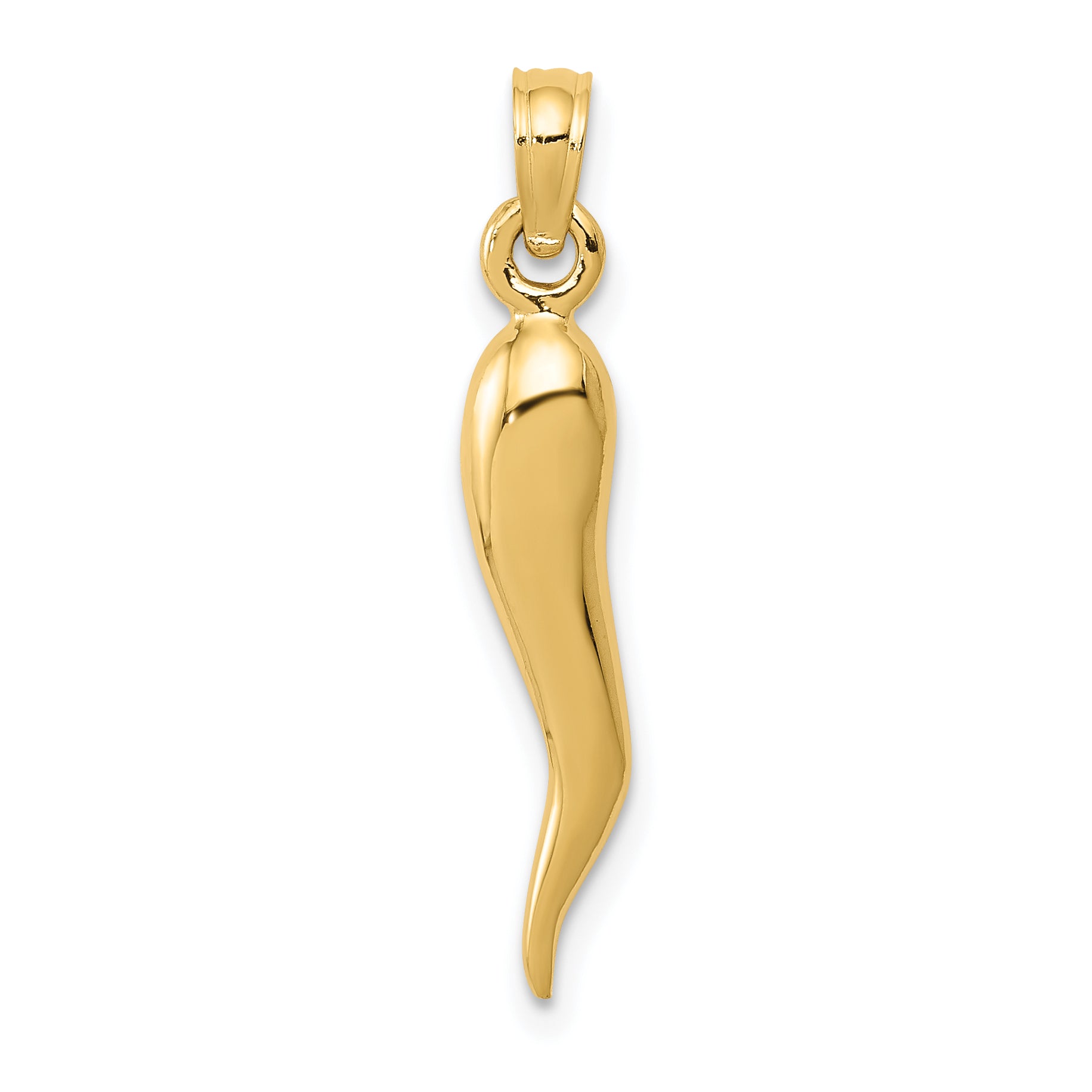 10K Medium Italian Horn Pendant Main image