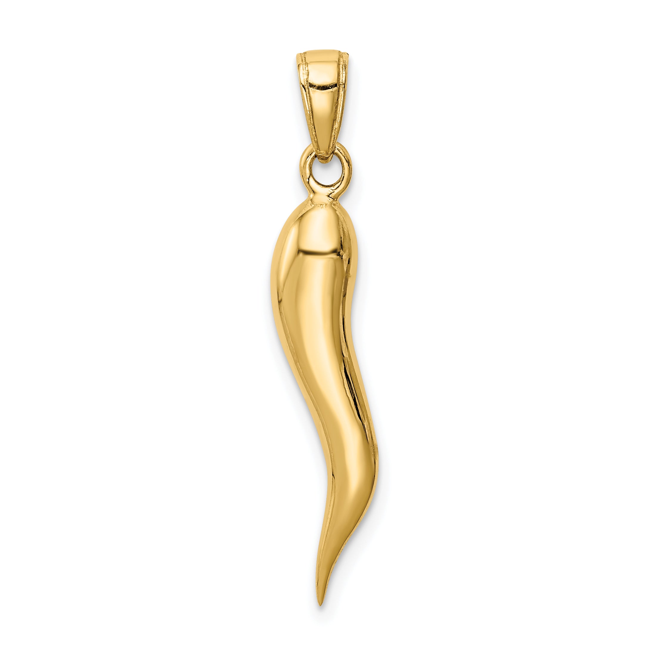 10K Large Italian Horn Pendant Main image