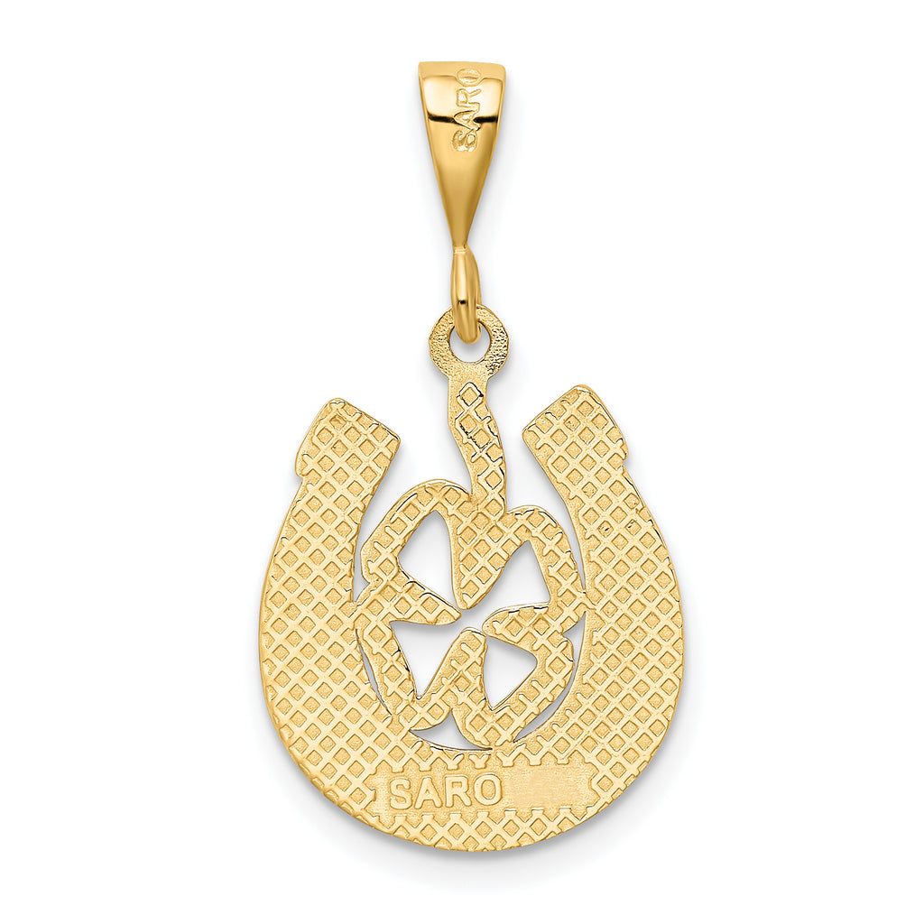 10k Good Luck Clover Pendant