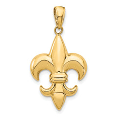 10k Medium Fleur-De-Lis Pendant