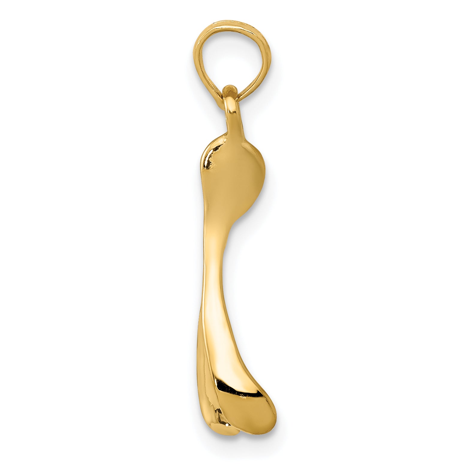 10K Yellow Gold Wishbone Charm Secondary image