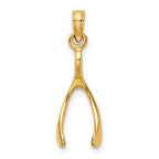 10K None Wishbone Charm - view 3