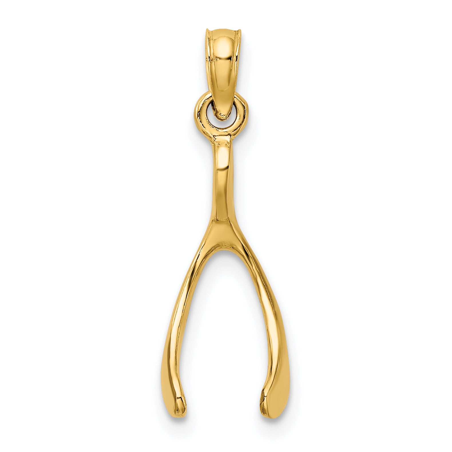10K None Wishbone Charm - view 3