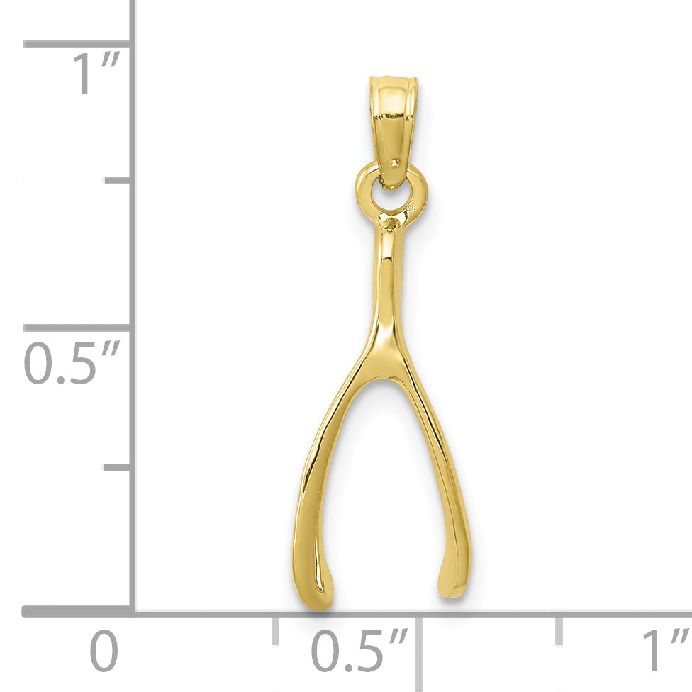10K None Wishbone Charm - view 4