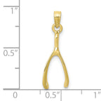 10K None Wishbone Charm - view 4
