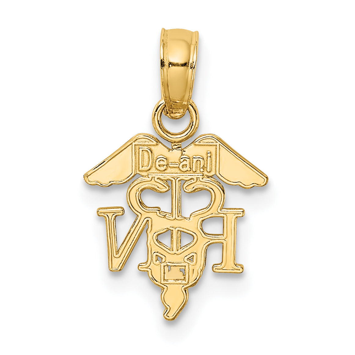 10K RN Caduceus Pendant