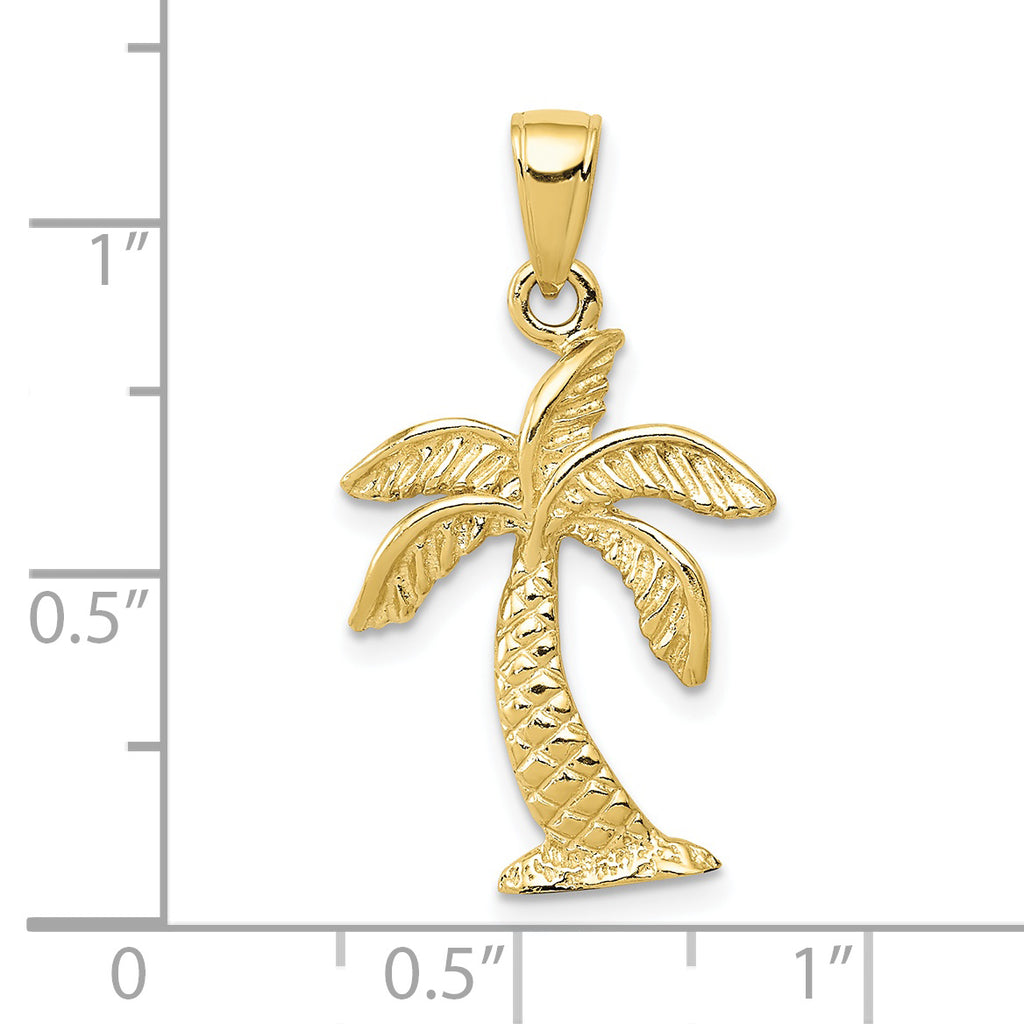10K None Palm Tree Pendant - view 3
