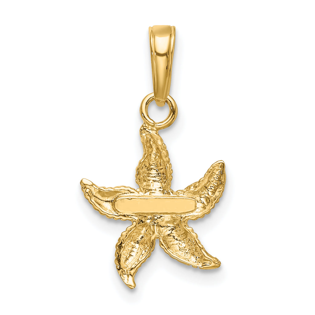10K None and White Rhodium Starfish Charm - view 4