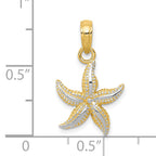 10K None and White Rhodium Starfish Charm - view 3