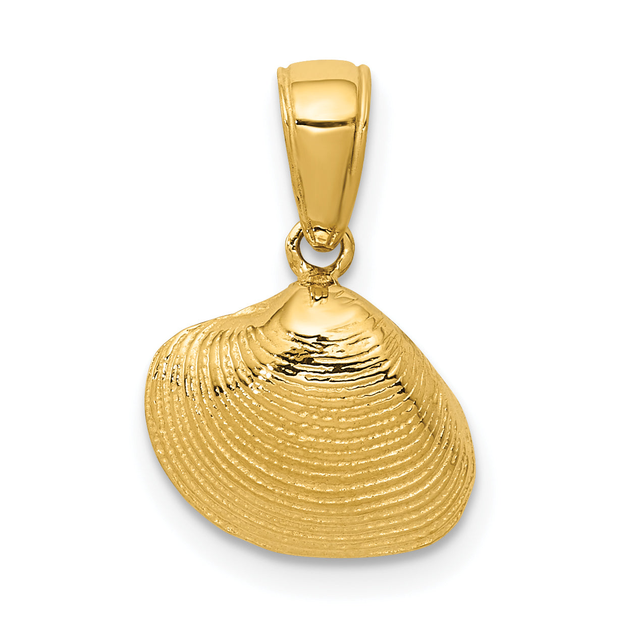 10K Small Clam Shell Pendant Main image