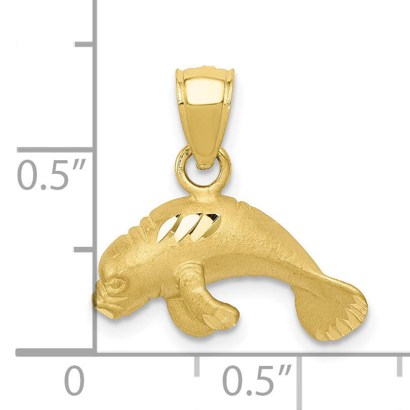 10K Manatee Pendant