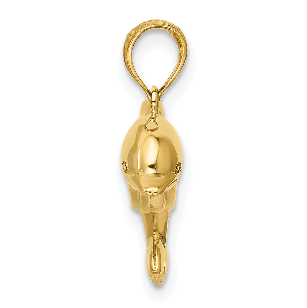 10K None Jumping Dolphin Pendant - view 2