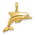 10K None Jumping Dolphin Pendant - view 4