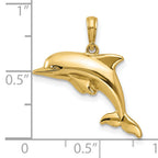 10K None Jumping Dolphin Pendant - view 3