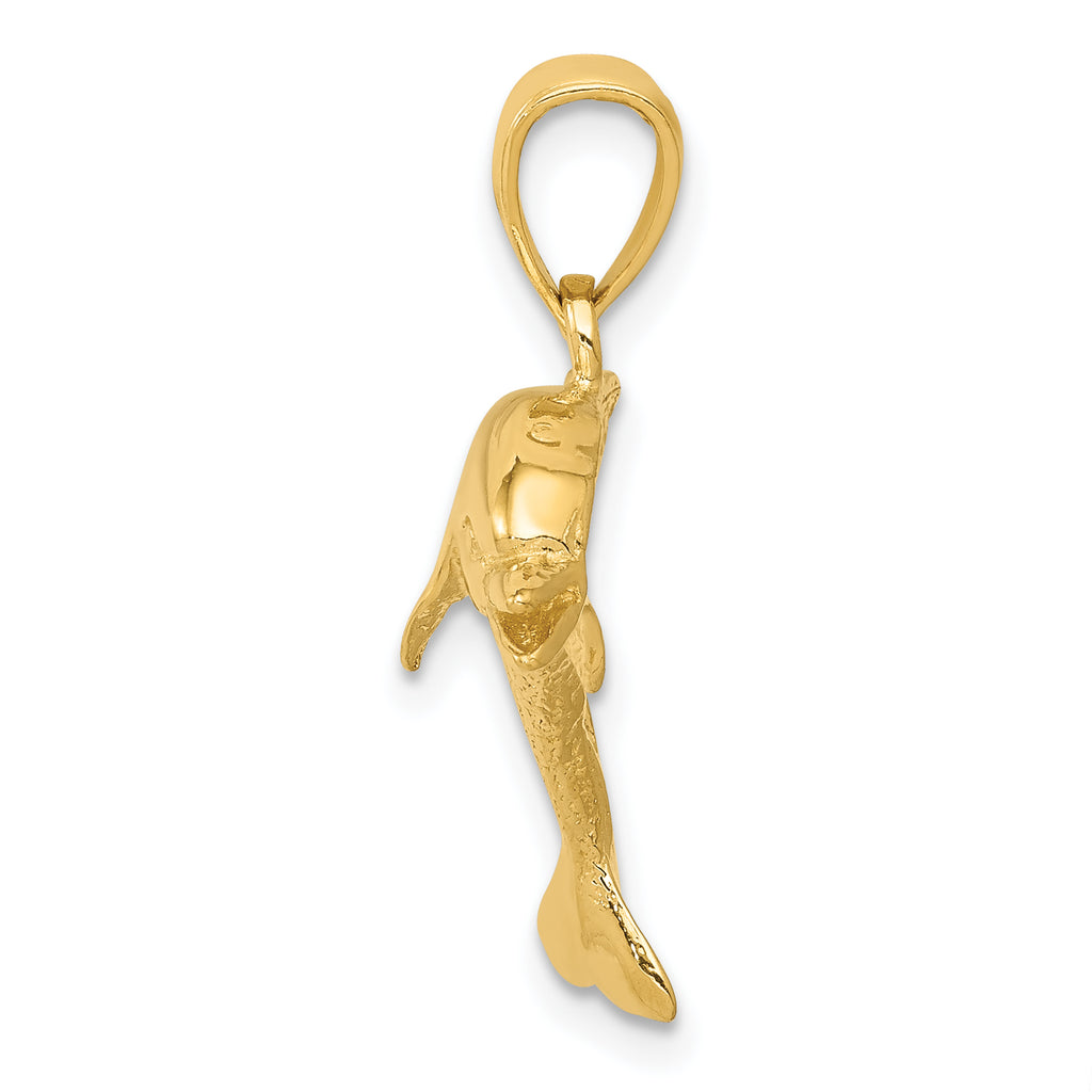 10k Jumping Dolphin Pendant