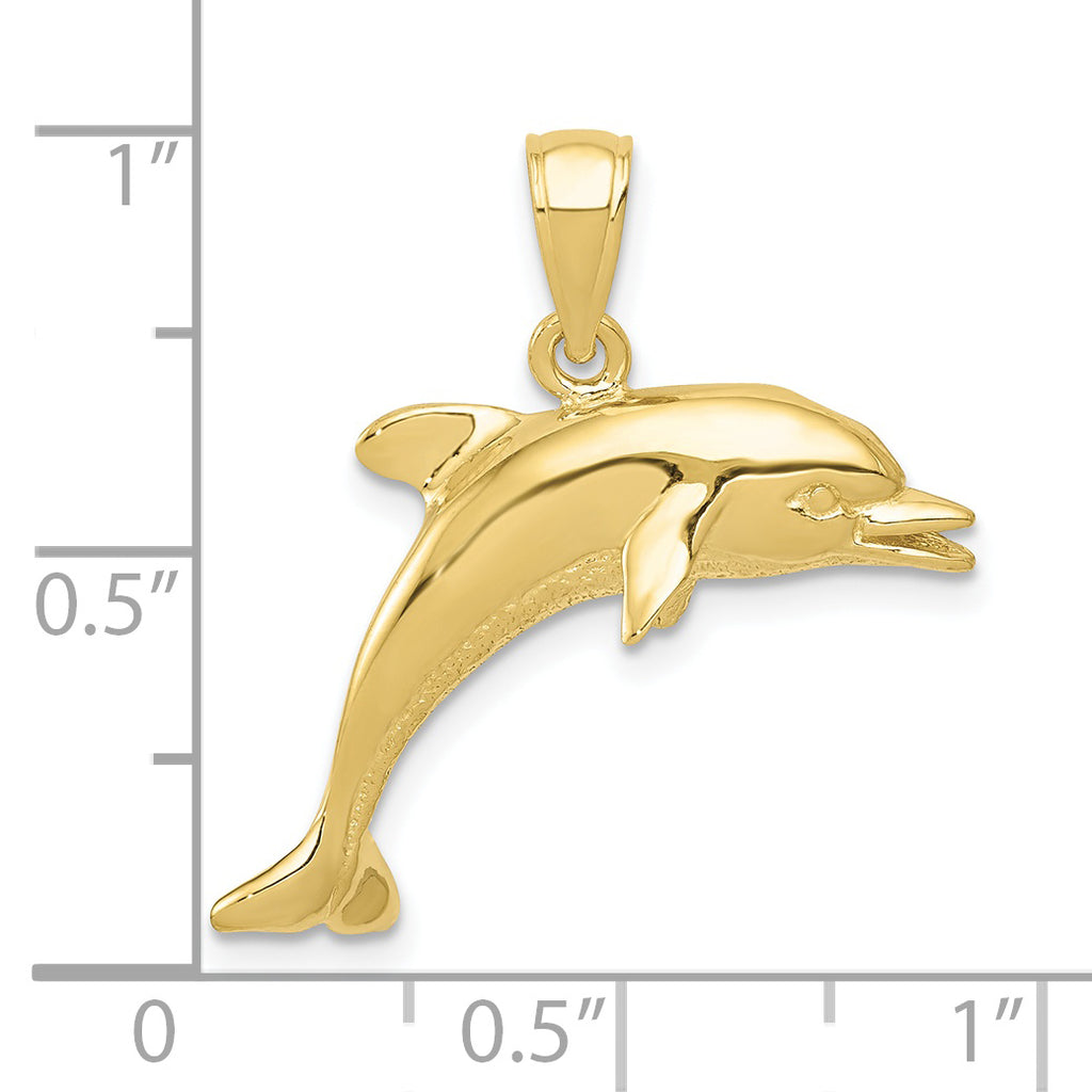 10k Jumping Dolphin Pendant
