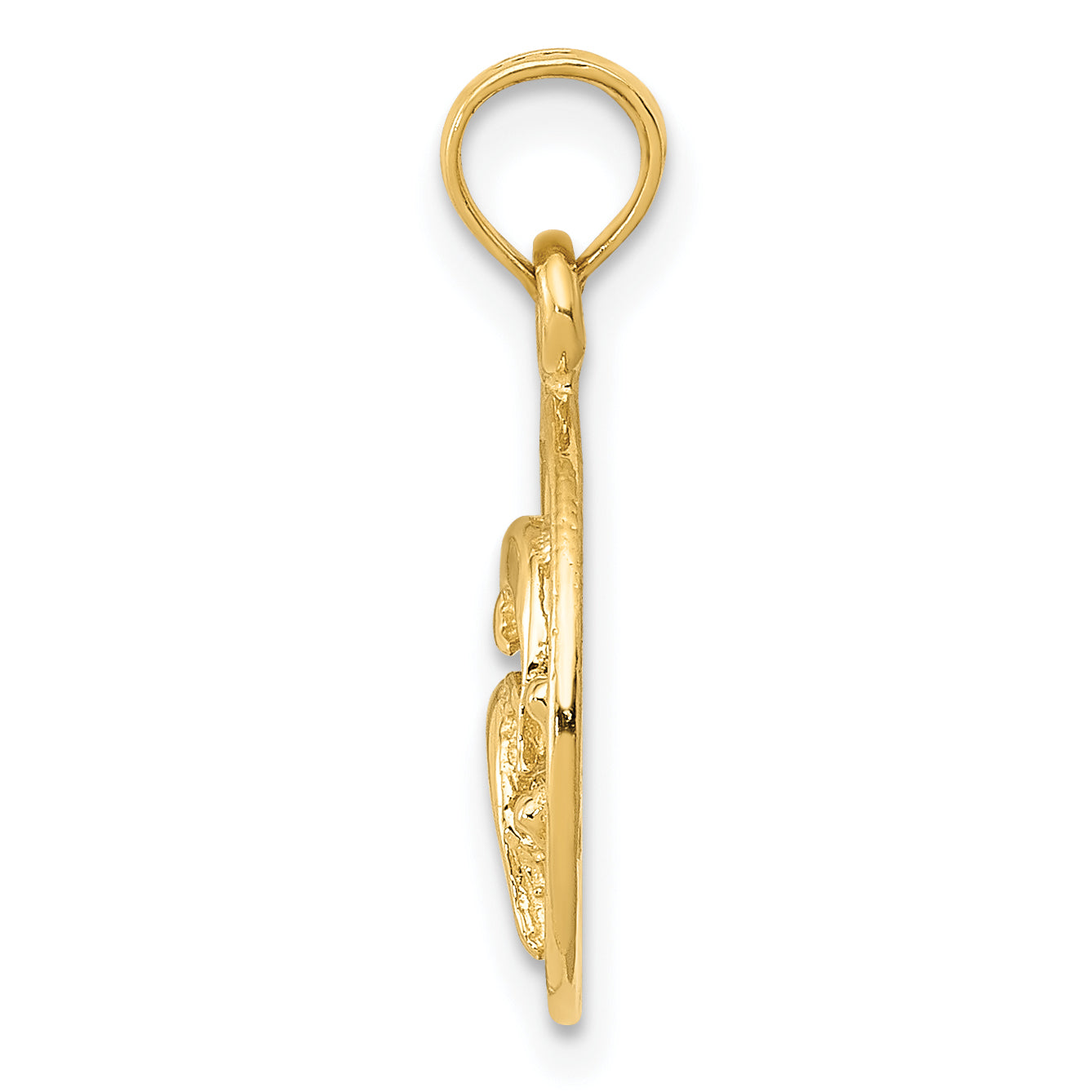 10K Double Dolphin Circle Pendant Secondary image