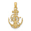 10k Small Anchor w/Wheel Pendant
