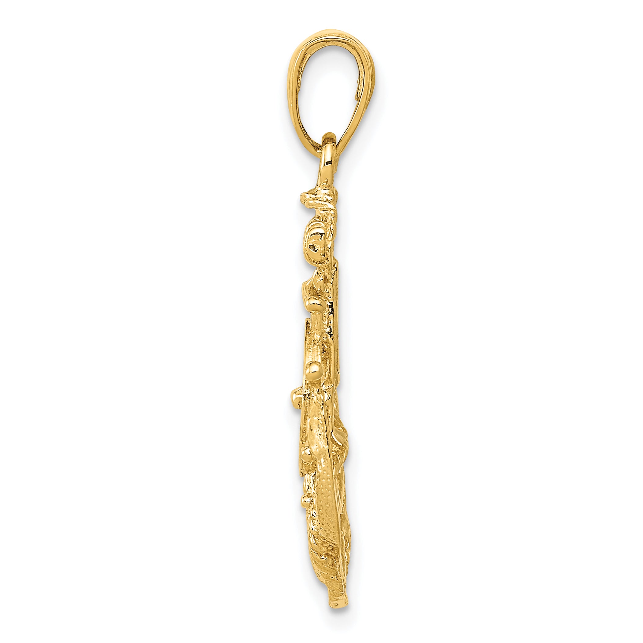 10K Medium Anchor w/Wheel Pendant Secondary image