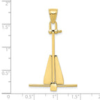 10K  3D Moveable Anchor Pendant